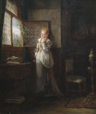 A Young Girl Waiting at the Window by Paul Wichmann